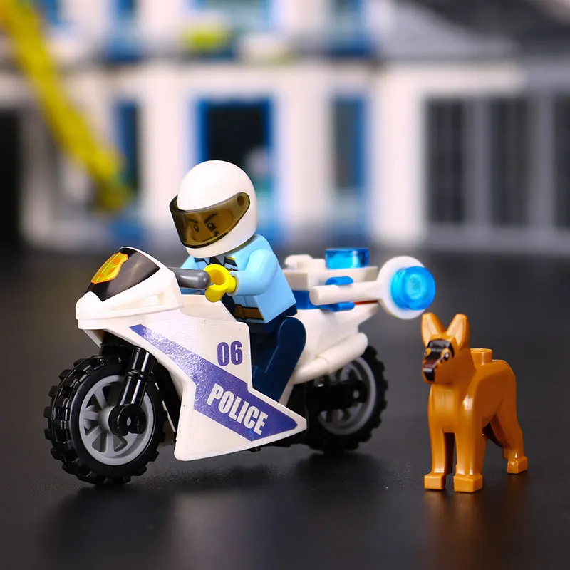 Новинка 02020 965 шт. серия город полицейский участок набор совместим с 60141 строительные блоки кирпичи игрушки для детей Подарки