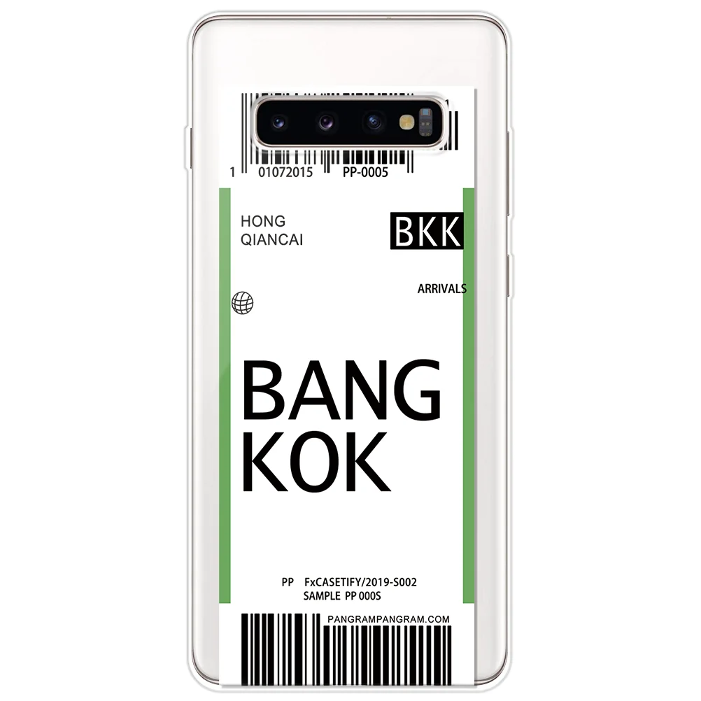 kddbang Модные босоножки из прозрачного материала авиа билеты мягкий чехол для samsung Galaxy A50 A70 A40 A30 A20 A10 для Galaxy A7 город этикетки штрих-код чехол на заднюю панель - Цвет: kddbang