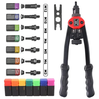 M3M4M5M6M8M10M12 Rivet gun Fully automatic Riveter Threaded rivets Drilling rivet machine tool Hand-inserted rivet tool set 1
