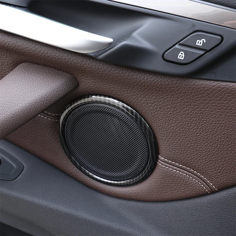 Для BMW X1 F48 2016/19 для X2 F47 углеродное волокно ABS пластик дверной динамик КОЛЬЦО