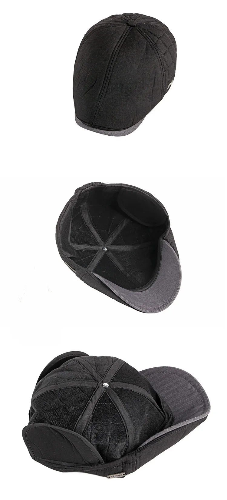 Fibonacci New Style Newsboy Cap Brand Quality Men Beret Plus Thick Velvet Autumn Winter Cabbie Ivy Dad Hat