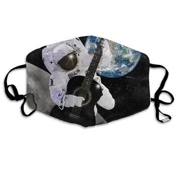 

Ground Control to Major Astronaut Playing Guitar in SpaceAnti Dust Breathable Masks for Men's Skate Half Face Mouth Mask