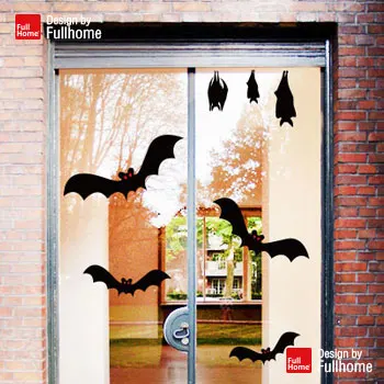 DCTAL Happy Halloween Large Wall Stickers Bat Glass Decal Window Stickers Posters Vinyl