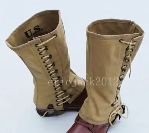 Military Equipment WWII US ARMY MILITARY CANVAS LEGGINGS LEG WRAPPINGS PUTTEE GAITERS WAR REENACTMENTS