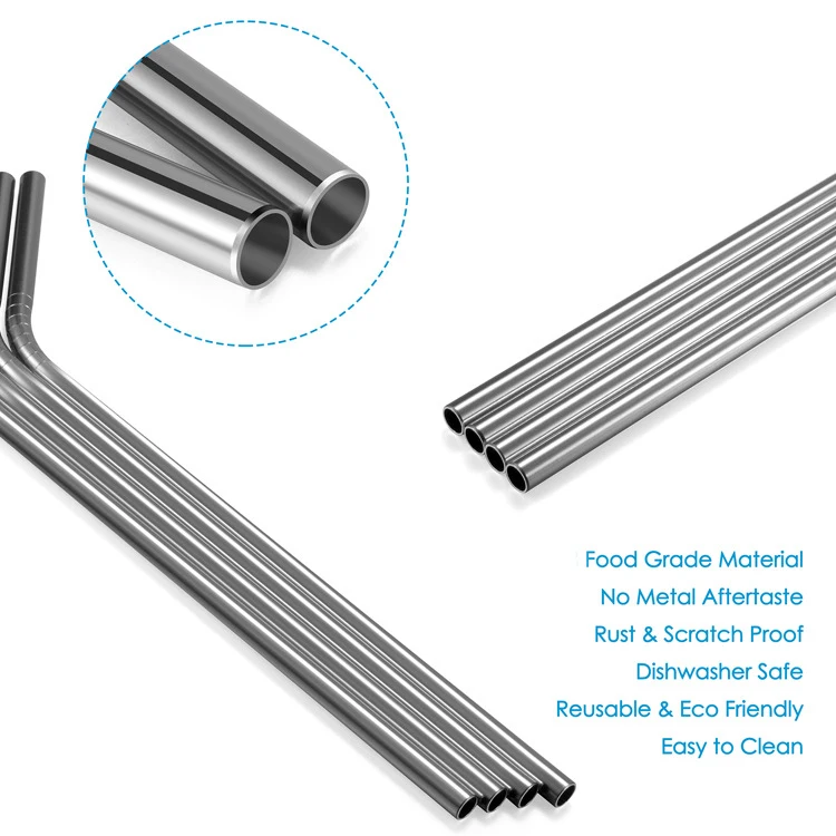 Многоразовые металлические соломинки из нержавеющей стали 304 крепкие изогнутые прямые стаканчики для напитков соломинка кофейная кружка соломинка с чистящей щеткой Вечерние
