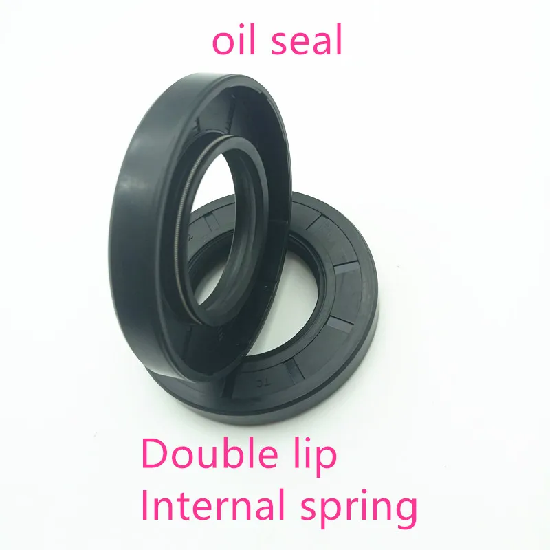 XiKe TC Oil Shaft Seal 24x35x8mm - Double Lip With Spring, Nitrile Rubber, Pack Of 2