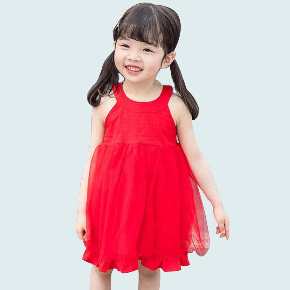 

Baby Girls Dress Patchwork Mesh Party Dress For Girls Fashion Backless Sundress For Girls Summer Lolita Princess Dress For Girls