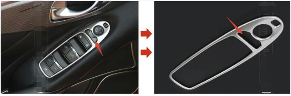 Yimaautotrims внутренняя дверная ручка держатель стеклоподъемник переключатель Панель Накладка 4 шт./компл. подходит для Infiniti QX50
