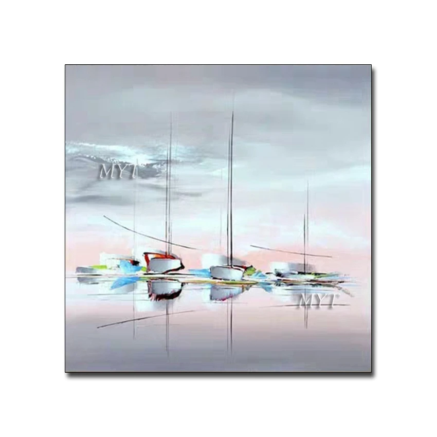 ZWPT69 charming wall decor art 100% hand-painted sailing oil painting  on Canvas 