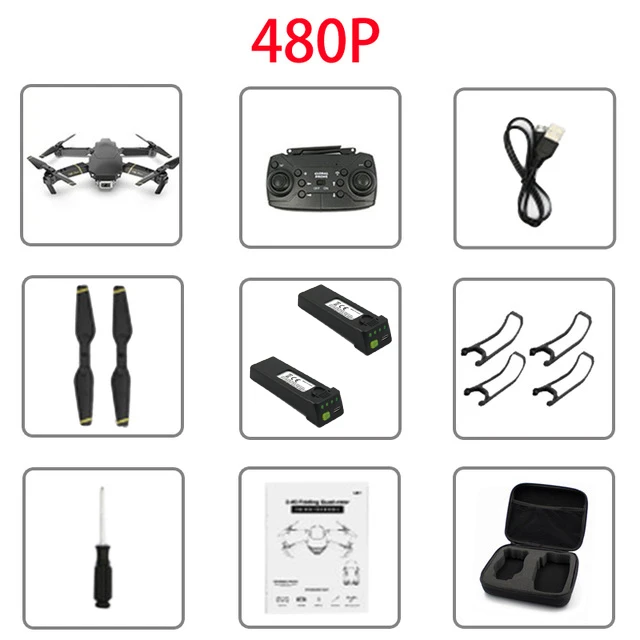 Дрон 1080p HD WiFi передача от первого лица Дрон с одной кнопкой возврата Квадрокоптер высота держать вертолет с камерой Дрон с камерой аккумулятор вертолет дрон с камерой квадракоптер квадрокоптер с камерой профессион - Цвет: 480P 2 batteries  E