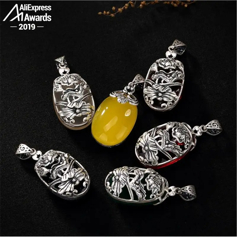 Большой камень из серебра S925 пробы желтый Хамбер Израиля в форме капли воды |