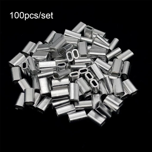 1000pcs Aluminum Alloy Fishing Line Crimp Wire Leader Sleeve Connector  1.5mm