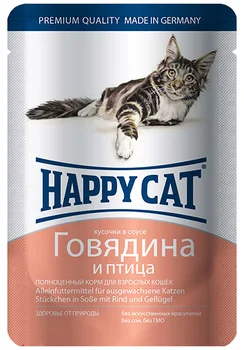

HAPPY CAT HAPPY CAT for adult cats with beef and poultry sauce 100g