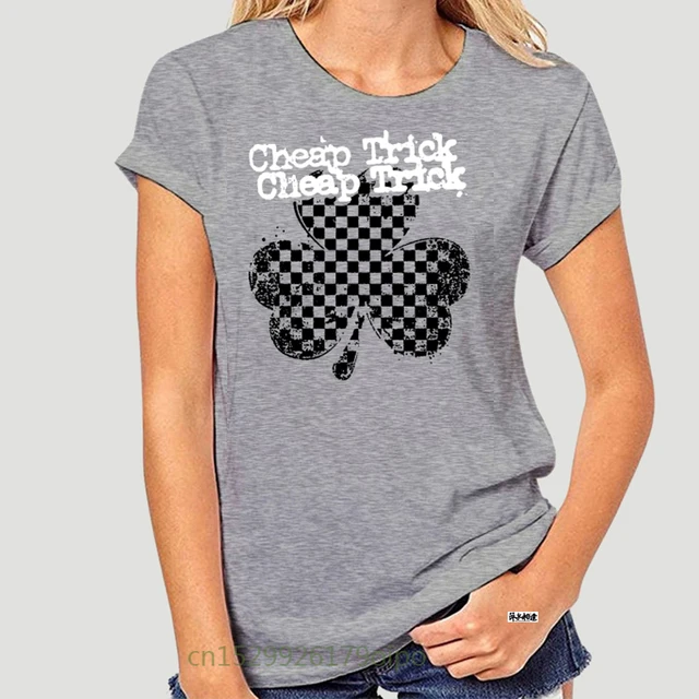 Cheap Trick Checkerboard Shamrock Adult T Shirt Rock Music