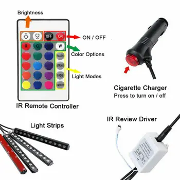 

Light Strips Car Atmosphere Lights IR High Brightness Accessories DC 12V