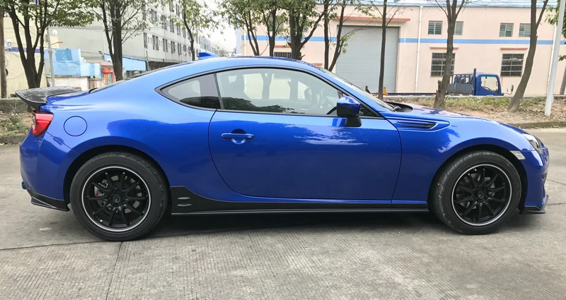 Автомобильные аксессуары для 2011- FT86 BRZ STI стиль углеродного волокна Боковая юбка(также подходит FT86) глянцевая отделка двери шаг сплиттерная отделка