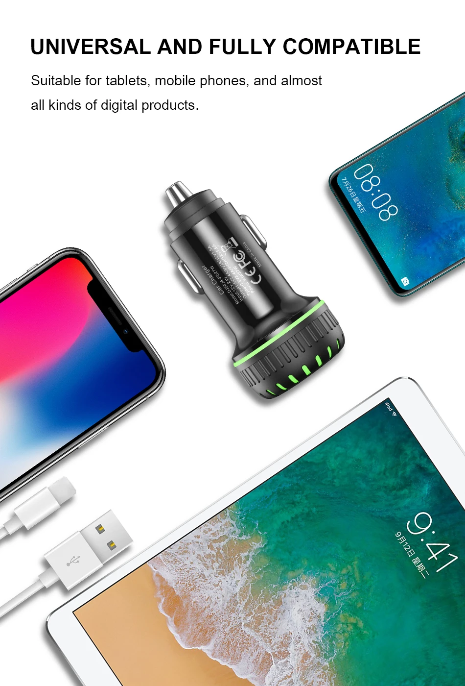 Автомобильное зарядное устройство GTWIN 36 Вт Quick Charge 3,0 для iPhone 11 Pro Max QC3.0 type C PD Быстрая зарядка для Xiaomi Redmi Note 7 USB C зарядное устройство