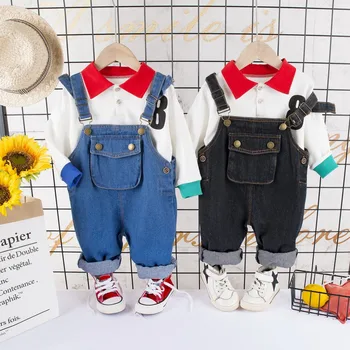 

Newborn Baby Boy Summer Formal Clothes Set CARTOON Birthday Boys Overall Suit White Shirt Toddler Gentleman Outfit Cloth Sets