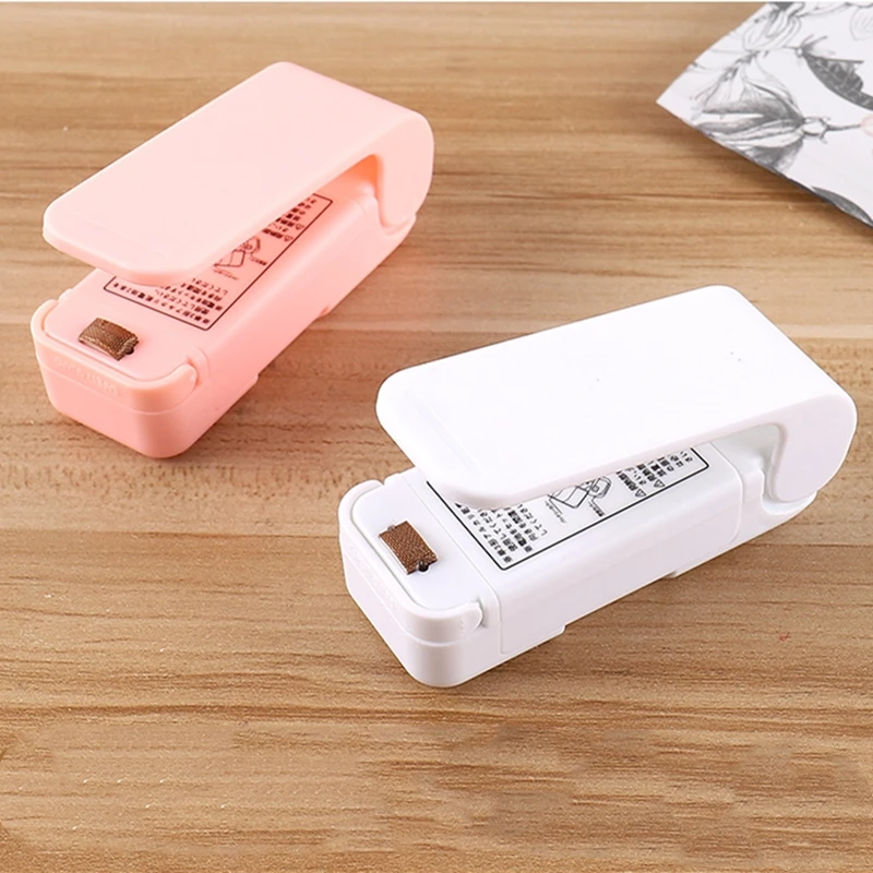 Sellador de bolsas de calor de plástico, Mini máquina selladora de calor para almacenamiento de alimentos, aperitivos frescos, de mano