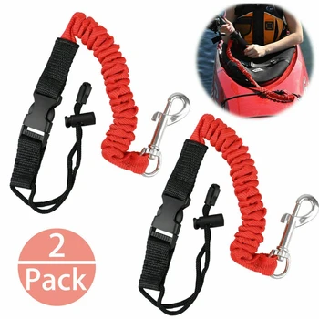 

2Pcs Kayak Paddle Leash Lanyard Safety Rod Lanyard Fishing Rod Pole Fixed Leash(Red)