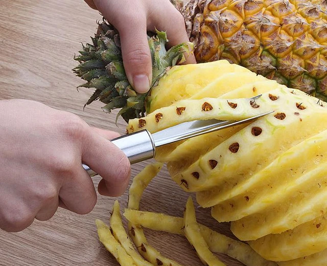 LTS FAFA Couteau à ananas, éplucheur à ananas, tranche d'ananas, éplucheur  en acier inoxydable