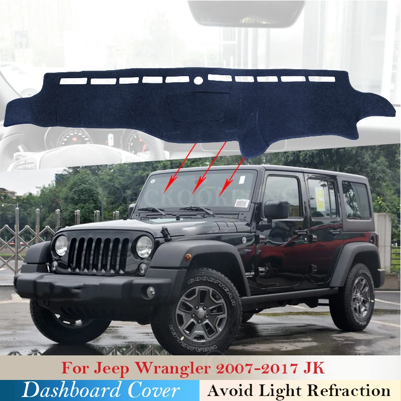 

Защитная накладка на приборную панель для Jeep Wrangler 2007 ~ 2017 JK, автомобильные аксессуары, задняя панель, Модель 2016 2015