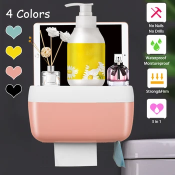 

Mobile Phone Rack Paper Towel Box Waterproof Toilet Wall Mount Paper Holder Dispenser Storage Shelf Wall Mounted Rack