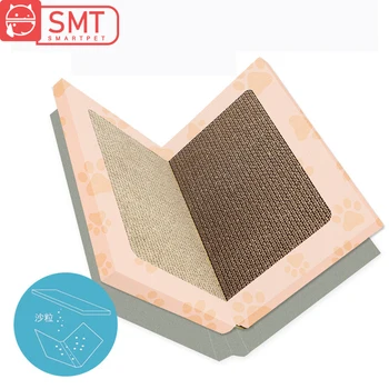 

Practical Folding Cat Scratcher Cat Corrugated Paper Scratching Board Reusable Cat Sand Mat Book Shaped Puppy Kitten Bed Pet Mat