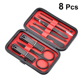 

1 Set Professional Nail Art Tools Nail Clipper Trimmer Nail File Set Manicure Tool Set Home Supplies for Home Man Woman (Black)