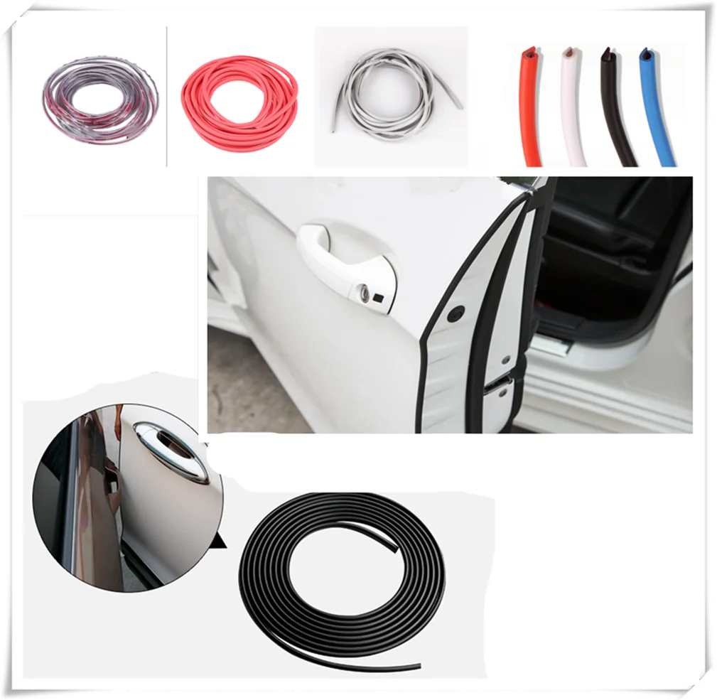 8pcs Black Rubber Car Door/Mirror/Body Trim Fexible Anti-Scratch Guard Protector