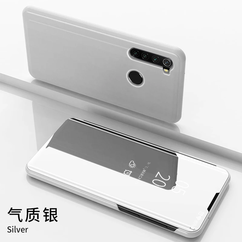 Умный зеркальный флип-чехол для телефона Xiaomi Redmi 8A 7A 5A GO 7 Note 8 Pro Note iPhone 7 6 Plus 5 iPad Pro фотоаппаратов моментальной печати 7S 4X3 k20 Pro 6A 5A Pro S2 Y2 Clear View чехол - Цвет: silver