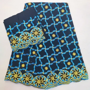 

Hot sale african swiss voile lace in switzerland 5+2yards nigerian lace fabrics latest african laces 2019 cotton lace EHH058