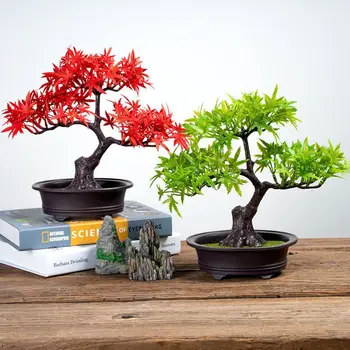 

2020 Model Welcoming Pine Bonsai Decoration Fake Tree Pine Plastic Flowers Small Pot Plant Plant Indoor Decoration Floral