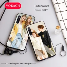 Coque pour téléphone personnalisée personnalisée verre trempé pour Xiao mi 9 SE 8 A3 Lite 5X 6X F1 rouge mi Note 8 7 6 5 Pro mi x 2s 3 Design de couverture(China)