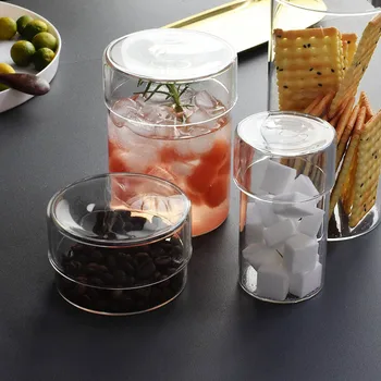 

Transparent Glass Storage Jar Storage Bottle Flower Tea Storage Container Set Coffee Beans Storage Jar food storage container
