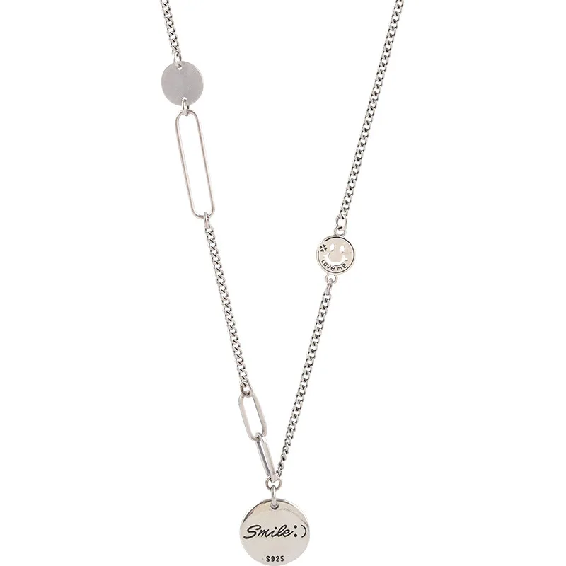 Mewanry 925 Sterling Silver Necklace for Women Star Smiley New Fashion Creative Design Party Thai Silver Jewelry Birthday Gifts - Image 2