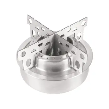 

Stainless Steel Portable Liquid Solid Camping Small Round Camp Hiking Alcohol Stove Small Frame `Outdoor`