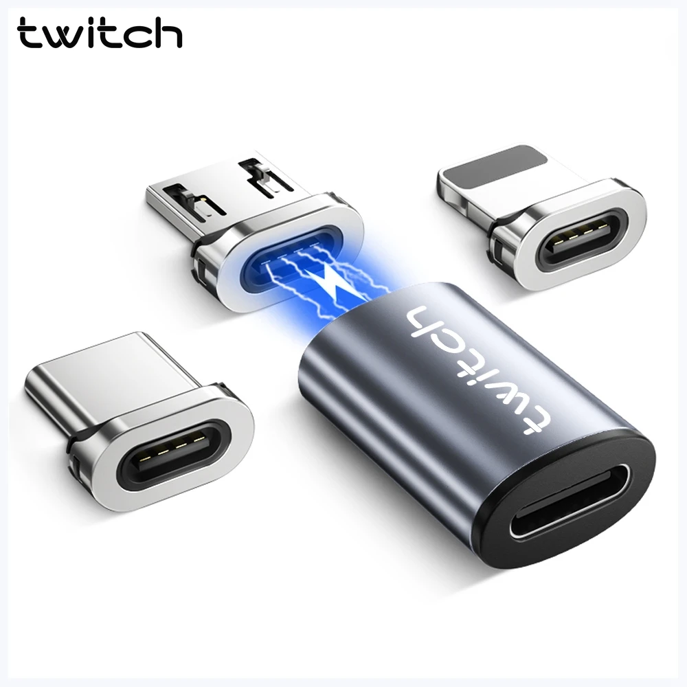 

Twitch Magnetic USB Type C Adapter For iPhone X Samsung Xiaomi USB C Magnetic Adapter Type C Female to Micro USB Male Connector