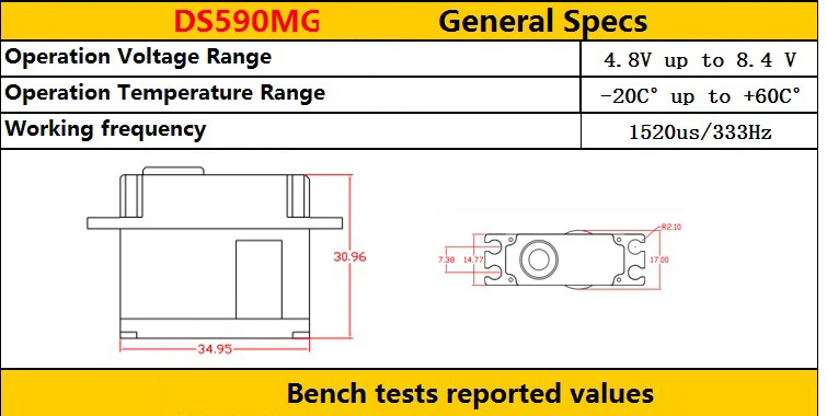 GDW DS590MG вертолет Swashplate средняя узкая частота все металлические высокого напряжения HV цифровой рулевой механизм 450-500 замок хвост