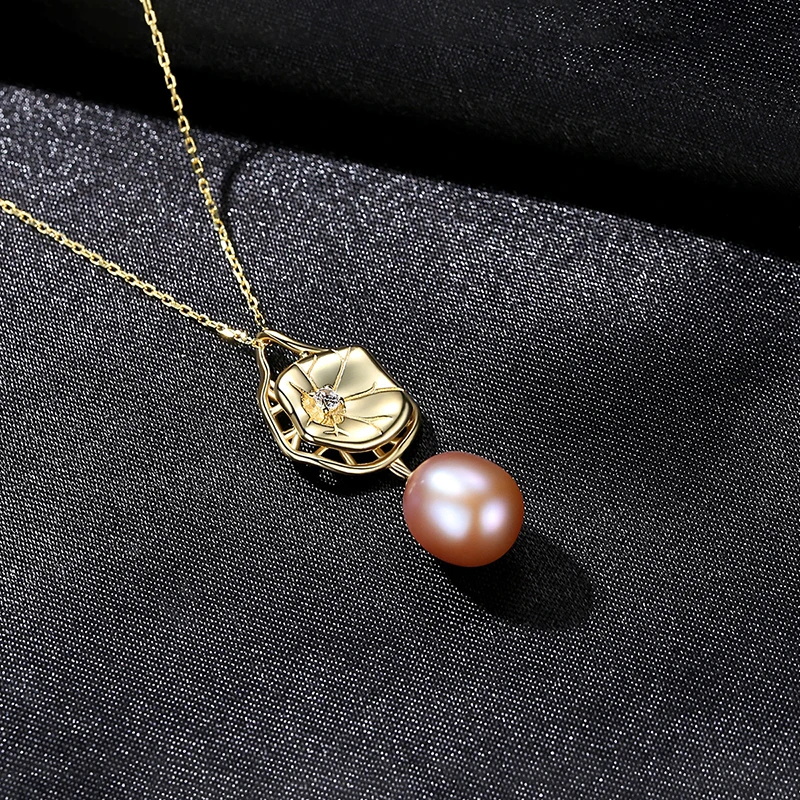 Ожерелье из стерлингового серебра S925 пробы для женщин, простая модная подвеска из натурального пресноводного жемчуга, ожерелье из ключицы