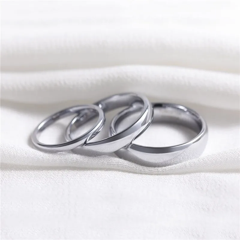 Tigrade Classic Jewelry 2/4/6/8mm Cute Men Women Simple Rings Polish100% Pure Tungsten Carbide Ring Wedding Band Engagement Ring 2