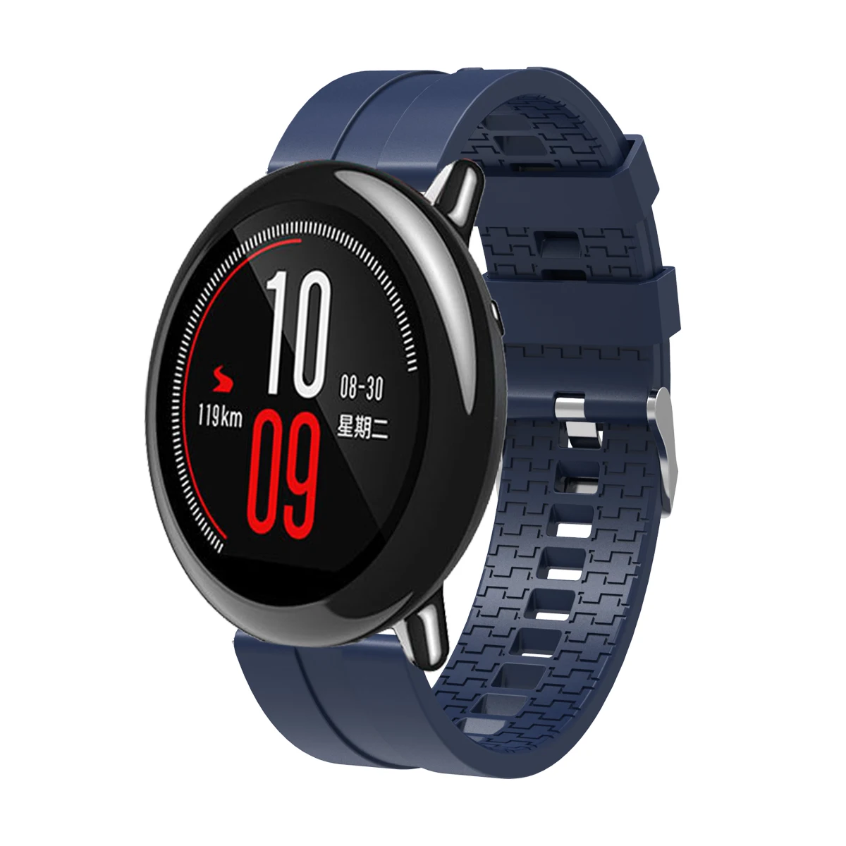 Мягкий силиконовый ремешок для часов для Xiaomi Huami Amazfit Pace спортивный дышащий браслет Сменные браслеты 22 мм ремешок - Цвет: Темно-синий