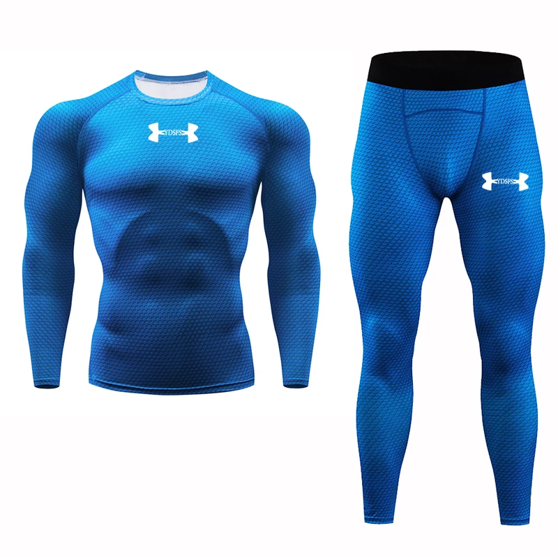 Quick Dry Rashgard Men's Running sets 3D snake-print compression tight 2pcs suits Gym fitness Training sportswear Tracksuits men Quick Dry Rashgard Men's Running sets 3D snake-print compression tight 2pcs suits Gym fitness Training sportswear Tracksuits men