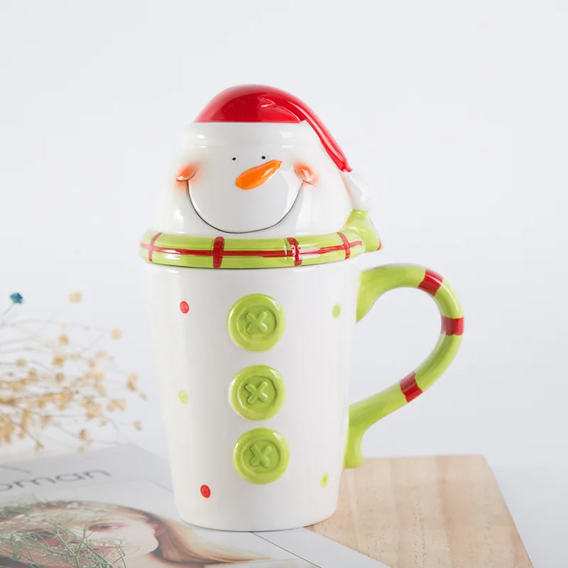 Snowman cup 400 мл, Рождественская чашка, забавная креативная чашка для завтрака, Санта-Клауса, праздничная кофейная чашка с молоком, кружка, кухонная посуда для дома и офиса, чашка для фруктового сока - Цвет: Snowman cup