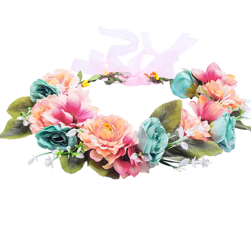 UE15 Bohemian Floral Flower Rose Party Wedding Hair Wreaths Headband Hair Band