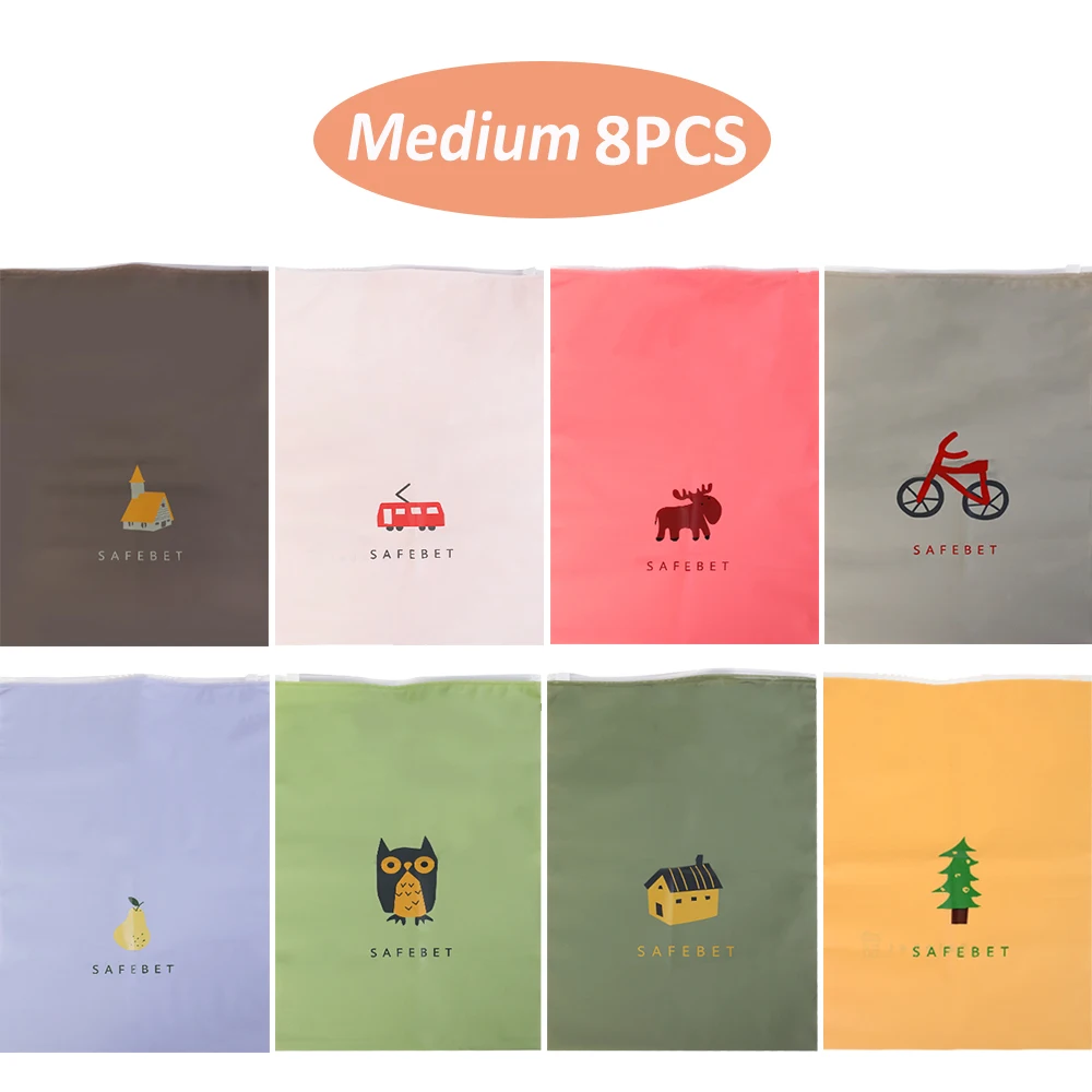 

Reusable Vegetable Storage Bags Water Resistant Travel Storage Bags For Clothing Shoes Underwear Toiletries Vacuum Bags 8pcs