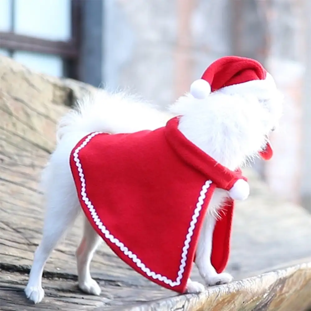 Pet Dog Cat Christmas Cloak Cute Christmas Hat Festival Shawl Winter Warm Halloween Party Costume Clothes for Pet Kitten Puppy