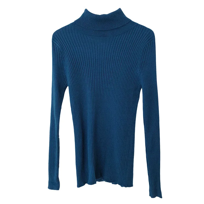 

Rib Knit Turtleneck Sweater Women Polo Neck Sweaters Pullover Fall Winter