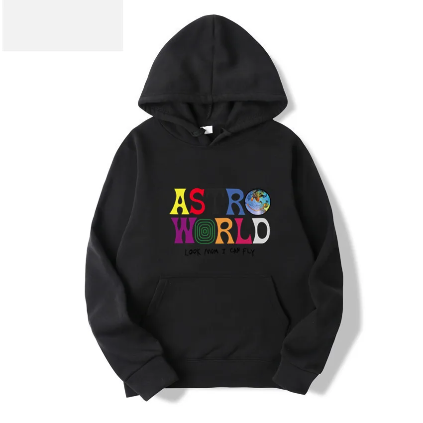С изображением Трэвиса Скотта ASTROWORLD WISH YOU WAS HERE Hoodies модные толстовки с буквенным принтом уличная Мужская и Женская толстовка в стиле хип-хоп - Цвет: black
