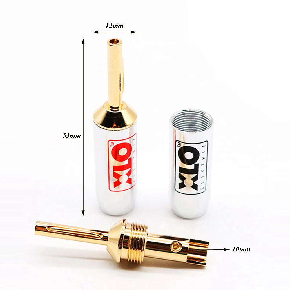 4 Stück 24K vergoldete Bananenstecker Bananenstecker für Lautsprecherkabel BA1425 – Detail 1